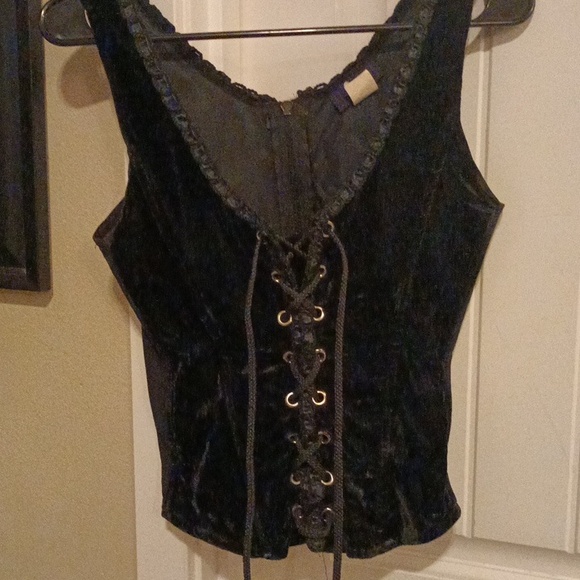 Morbid Threads Black Velvet Corset - Picture 1 of 6